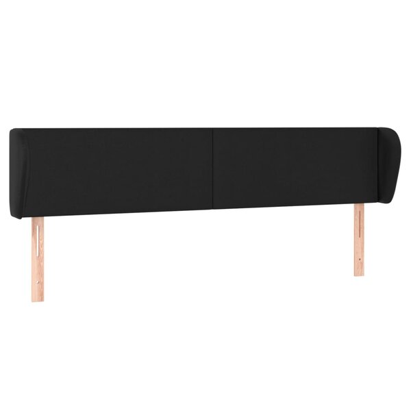 vidaXL Tête de lit avec oreilles Noir 203x23x78/88 cm Similicuir