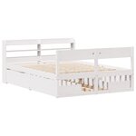 vidaXL Cadre de lit sans matelas blanc 120x190 cm bois de pin massif