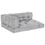 Coussin de canapé Pallet vidaXL avec appui-bras et dossier en tissu gris