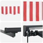 vidaXL Auvent Rétractable Rayure rouge et blanche 300x250 cm tissu