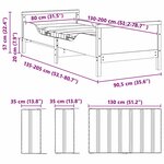 vidaXL Cadre de lit avec matelas Marron 80 x 200 cm Bois massif en pin