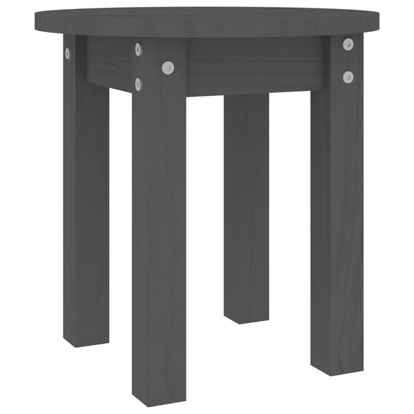 vidaXL Table basse Gris Ø 35x35 cm Bois massif de pin