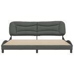 vidaXL Cadre de lit sans matelas Hvar gris foncé 200x200 cm tissu