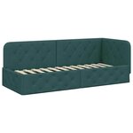 vidaXL Cadre de lit d'angle Vert foncé 80 x 200 cm tissu