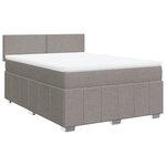 vidaXL Sommier à lattes de lit avec matelas Taupe 160x200 cm Tissu