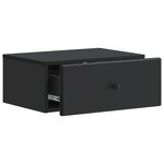 vidaXL Cabinet de chevet mural avec tiroir Noir 49 x 34 5 x 20 cm