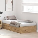 vidaXL Lit de rangement en chêne artisan 100x200 cm