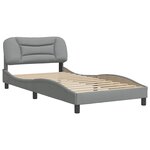 vidaXL Cadre de lit sans matelas Hvar gris clair 100x200 cm tissu
