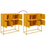 vidaXL Buffet jaune moutarde 100 5x39x107 cm acier