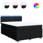 vidaXL Sommier à lattes de lit avec matelas Noir 140x190 cm Tissu