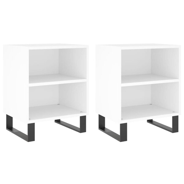 vidaXL Tables de chevet 2 Pièces blanc 40x30x50 cm bois d'ingénierie