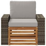 vidaXL Sofa de milieu extérieur Bois d'Acacia Massif Naturel