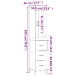 vidaXL Buffet haut Sonoma gris 34 5x34x180 cm Bois d'ingénierie