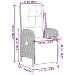 vidaXL Ensemble de salle à manger de jardin de 7 pièces avec coussins en rattan poly gris