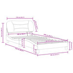 vidaXL Cadre de lit avec LED sans matelas crème 100x200 cm tissu