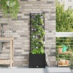 vidaXL Bac à fleurs avec Treillis Noir 40 x 40 x 143 cm PP