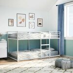 VidaXL Lit superposé sans matelas blanc 90x200 cm acier