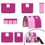 vidaXL Lit mezzanine pour enfants Blanc et rose 74 5 x 190 cm Métал