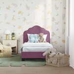 vidaXL Cadre de lit pour tout-petit avec tête de lit Violet