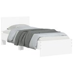 vidaXL Cadre de lit sans matelas avec tête de lit blanc 75x190 cm