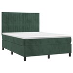 vidaXL Sommier à lattes de lit avec matelas LED Vert foncé 140x190 cm