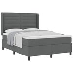 vidaXL Lit à ressorts avec matelas Gris foncé 200 x 160 cm tissu