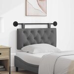 vidaXL Tête de lit suspendue Gris foncé Tissu