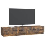 vidaXL Meuble TV Chêne fumé 147 x 34 5 x 27 cm Bois d'ingénierie