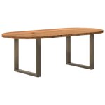 vidaXL Table à manger 220x100x74 cm bois de chêne massif ovale