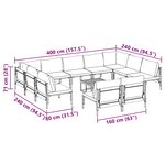 vidaXL Ensemble de canapé de jardin 12 Pièces Anthracite Acier