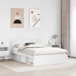 vidaXL Cadre de lit avec tête de lit Blanc 160 x 200 cm Pin massif