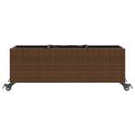 vidaXL Jardinières et roulettes 2Pièces marron 107x32x38cm résine tressée