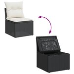 vidaXL Salon de jardin avec coussins 13 Pièces noir résine tressée