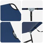 vidaXL Transat pliant 2 Pièces portable en tissu Oxford bleu 600D