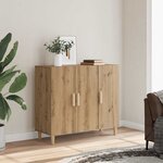 vidaXL Buffet chêne artisanal 90x34x80 cm bois d'ingénierie