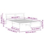 vidaXL Cadre de lit Marron 160 x 200 cm Bois massif en pin