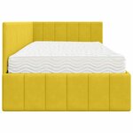 vidaXL Cadre de lit d'angle avec matelas Jaune 100 x 200 cm Velours