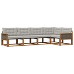 vidaXL Ensemble de canapés d'extérieur 5 pc Naturel et gris clair