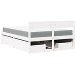 vidaXL Lit avec tiroirs et matelas blanc 120x200 cm bois massif de pin