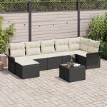 vidaXL Ensemble de Canapés de Jardin 7 Pièces avec Coussins Brun Rotin Polyrésine