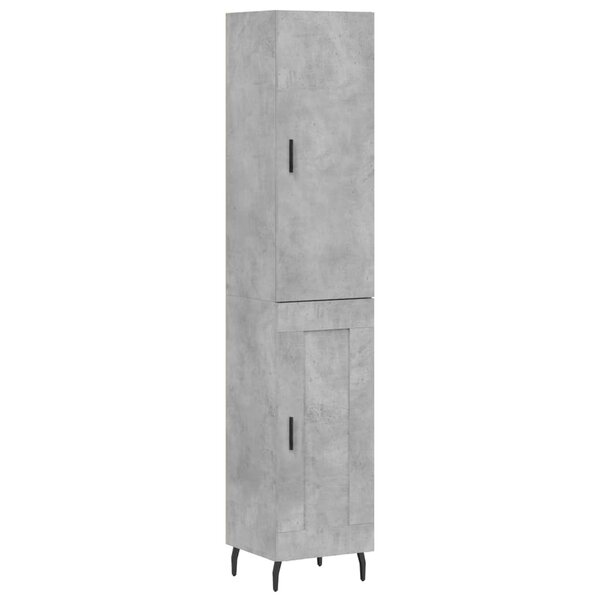 vidaXL Buffet haut Gris béton 34 5x34x180 cm Bois d'ingénierie