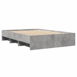 vidaXL Cadre de lit gris béton 135x190 cm bois d'ingénierie