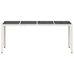 vidaXL Table de jardin avec dessus en verre blanc résine tressée