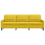 vidaXL Canapé à 3 places Jaune 210 cm Velours