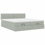 VidaXL Cadre de lit ottoman et matelas gris clair 180x200cm velours