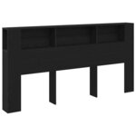 vidaXL Cabinet de Tête de Lit Chêne noir 200 x 18.5 x 102.5 cm