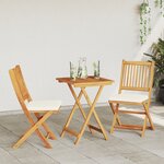 Set de bistro de jardin en 3 pièces en bois d'acacia
