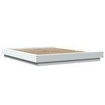 vidaXL Cadre de lit avec lumières LED blanc 150x200 cm