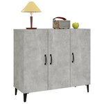 vidaXL Buffet gris béton 90x34x80 cm bois d'ingénierie