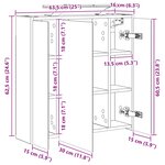 vidaXL Armoire Miroir de Salle de Bain Bois ancien 63 5 x 16 x 62 5 cm